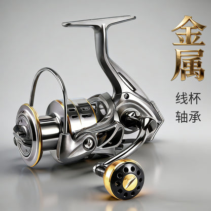 Cross-Border Manufacturer All-Metal Fishing Reel Spinning Reel Fishing Line Reel Lure Reel Spinning Reel Special Long-Distance Casting Spinning Reel